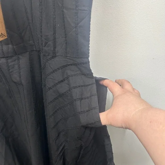 NWT Disturbia Blythe Handkerchief Hem Midaxi Dress Black Cotton whimsigoth 10 - Picture 9 of 10